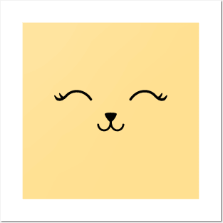 Cute Cat Smiling Face Posters and Art